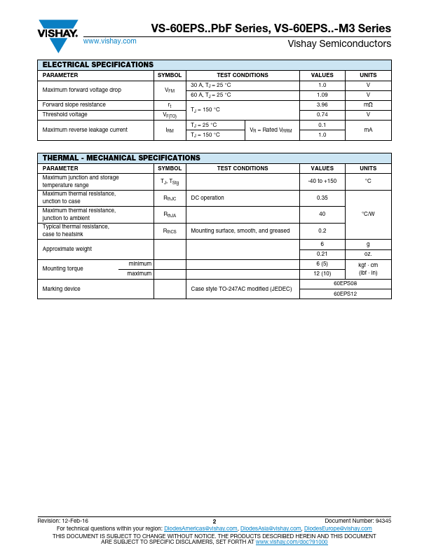 VS-60EPS08PbF