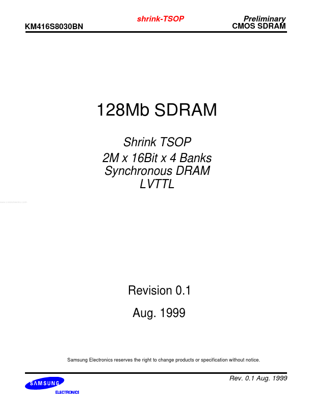 KM416S8030BN Samsung semiconductor
