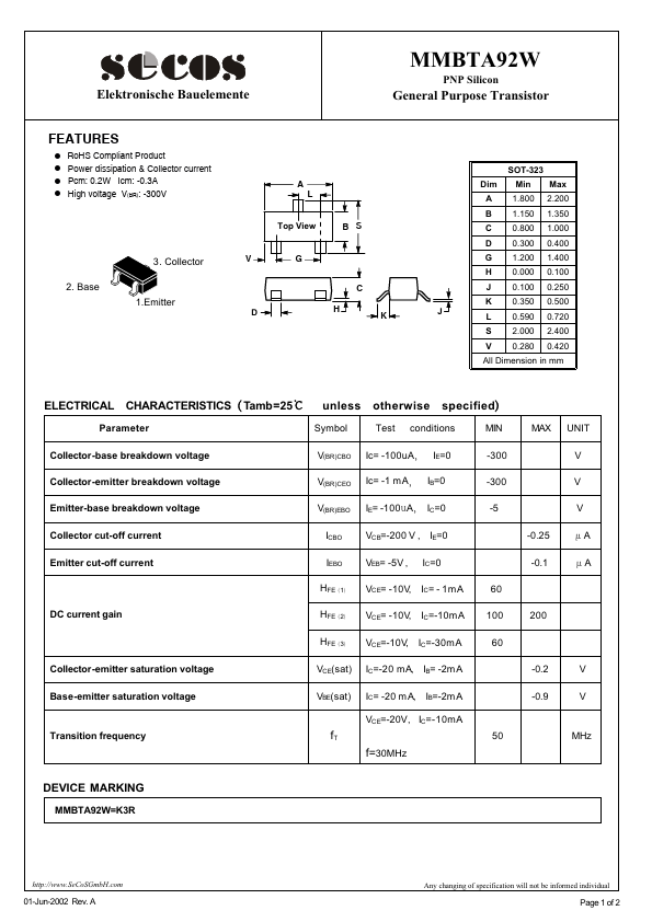 MMBTA92W