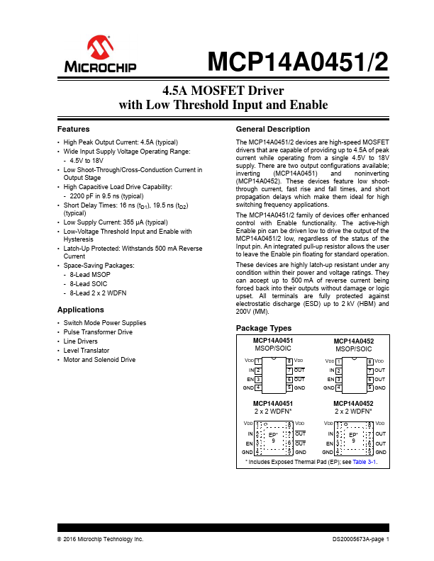 <?=MCP14A0452?> डेटा पत्रक पीडीएफ