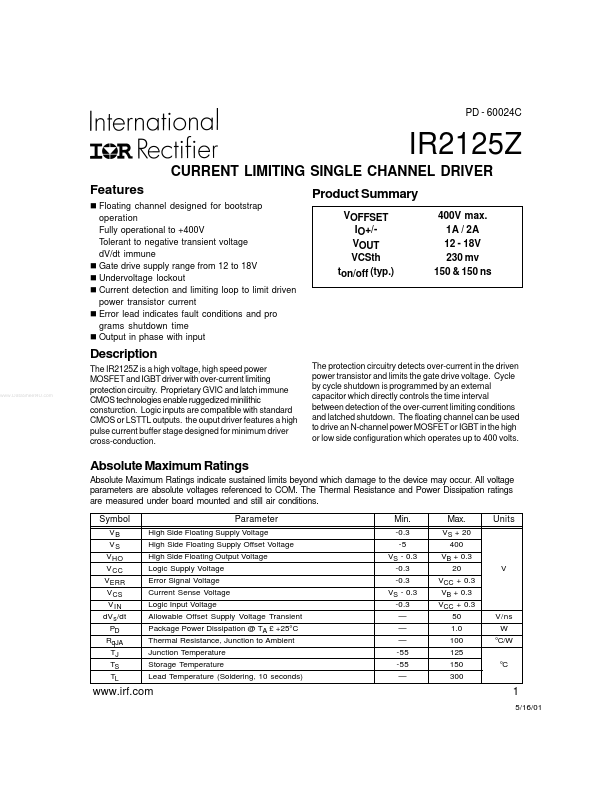IR2125Z International Rectifier
