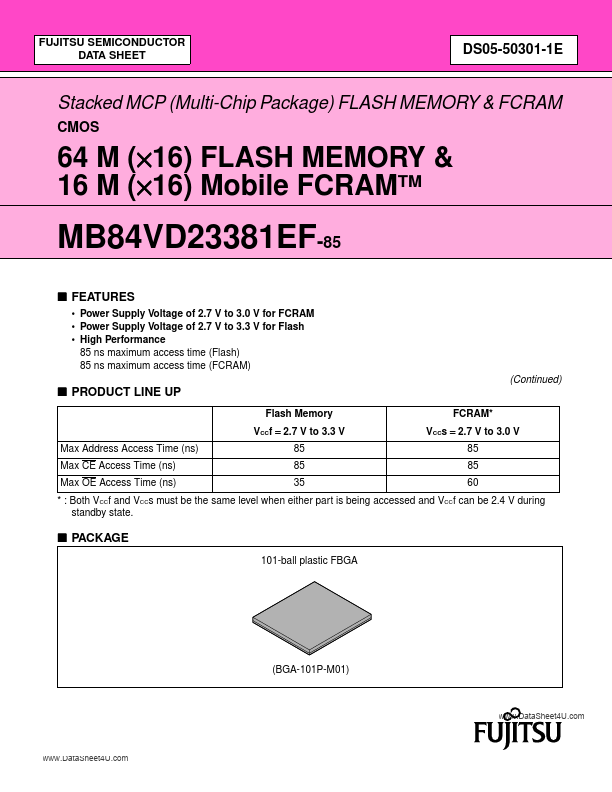 <?=MB84VD23381EF?> डेटा पत्रक पीडीएफ