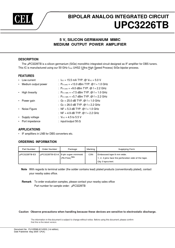 <?=UPC3226TB?> डेटा पत्रक पीडीएफ