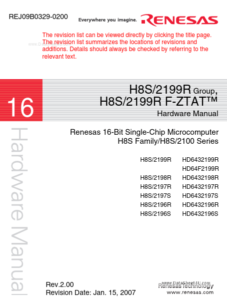 HD64F2199R Renesas Technology