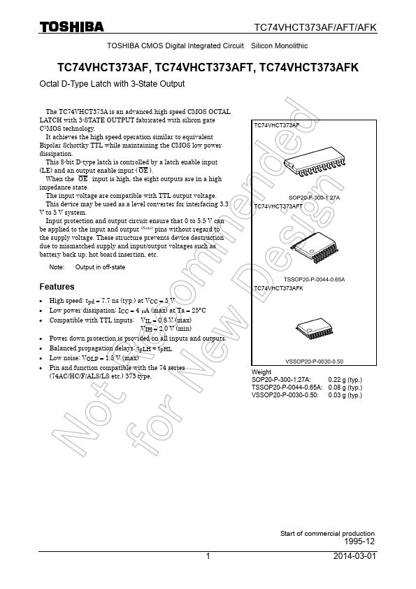 TC74VHCT373AFK Toshiba