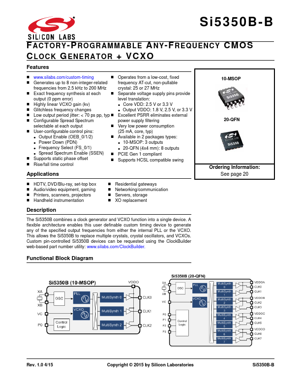 SI5350B-B Silicon Laboratories