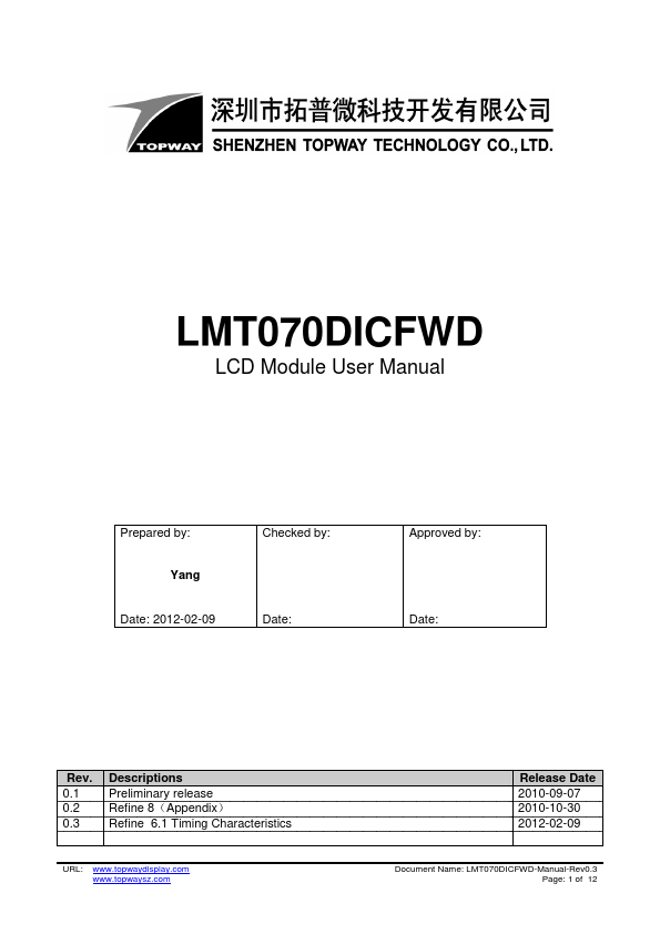 <?=LMT070DICFWD?> डेटा पत्रक पीडीएफ