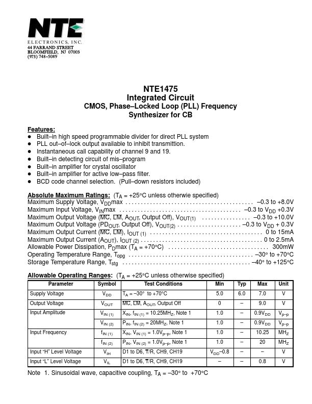 NTE1475