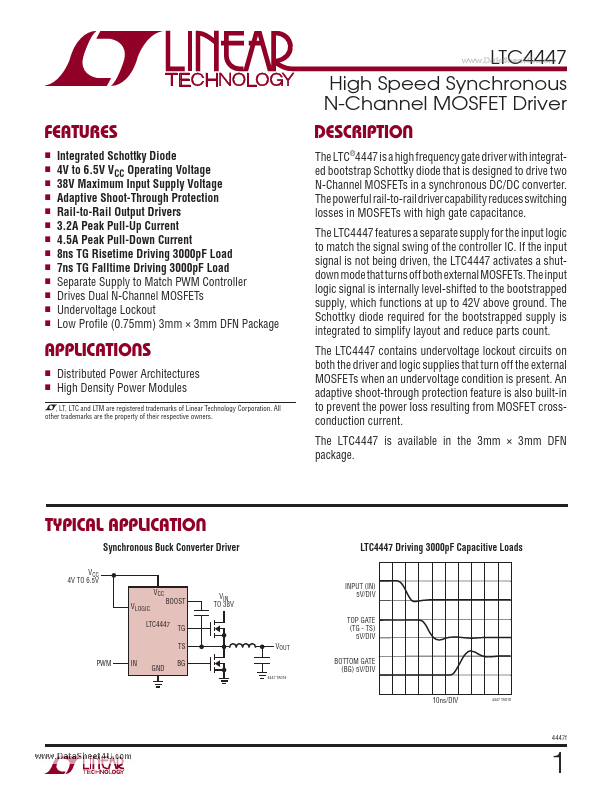 <?=LTC4447?> डेटा पत्रक पीडीएफ