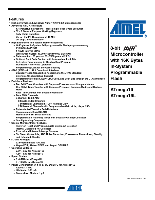 ATmega16 ATMEL