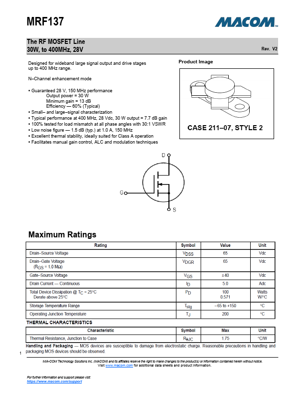 MRF137 MA-COM