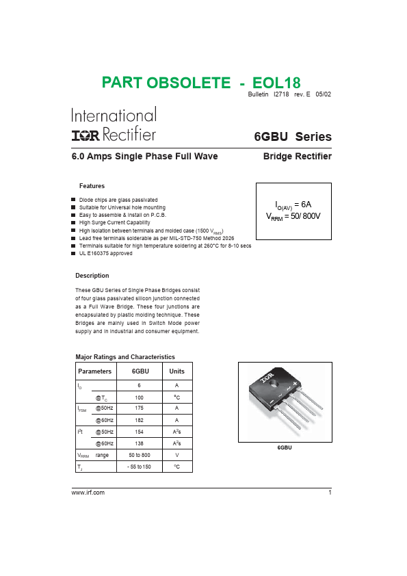 6GBU06 International Rectifier