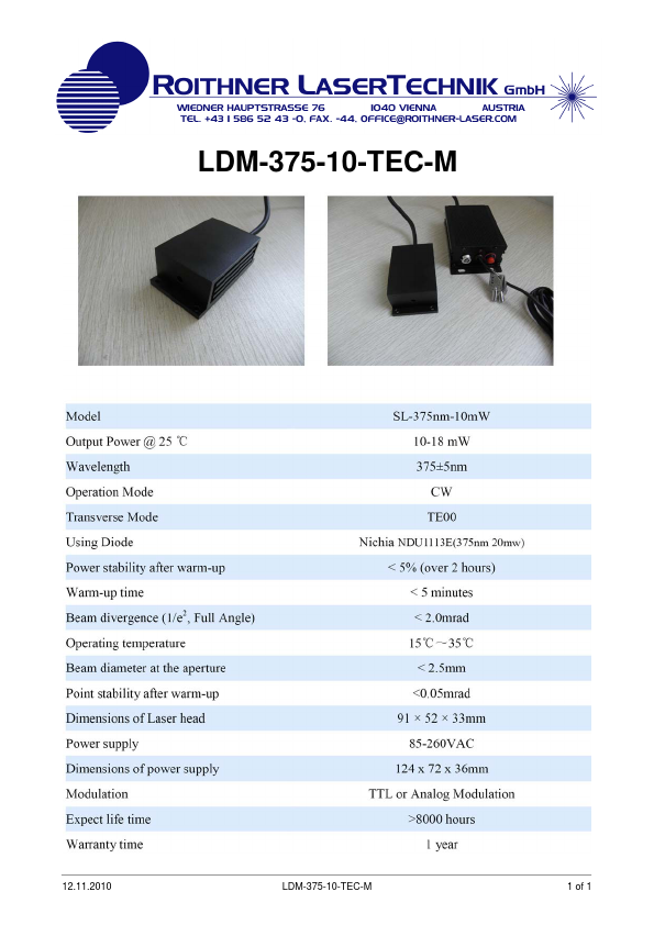 <?=LDM-375-10-TEC-M?> डेटा पत्रक पीडीएफ