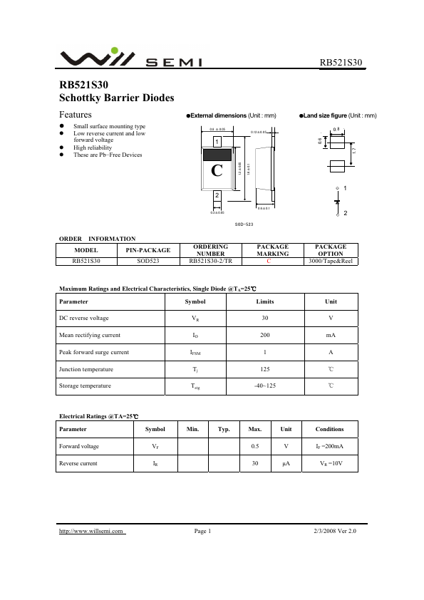 RB521S30 WillSEMI