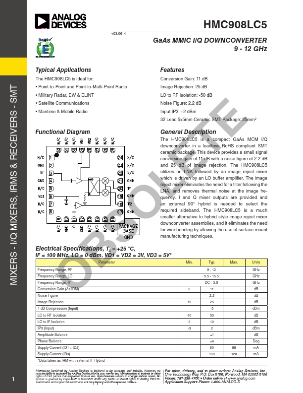 HMC908LC5 Analog Devices