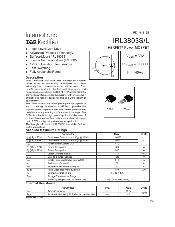 IRL3803S International Rectifier