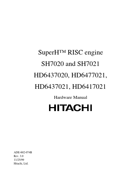 HD6437021 Hitachi Semiconductor