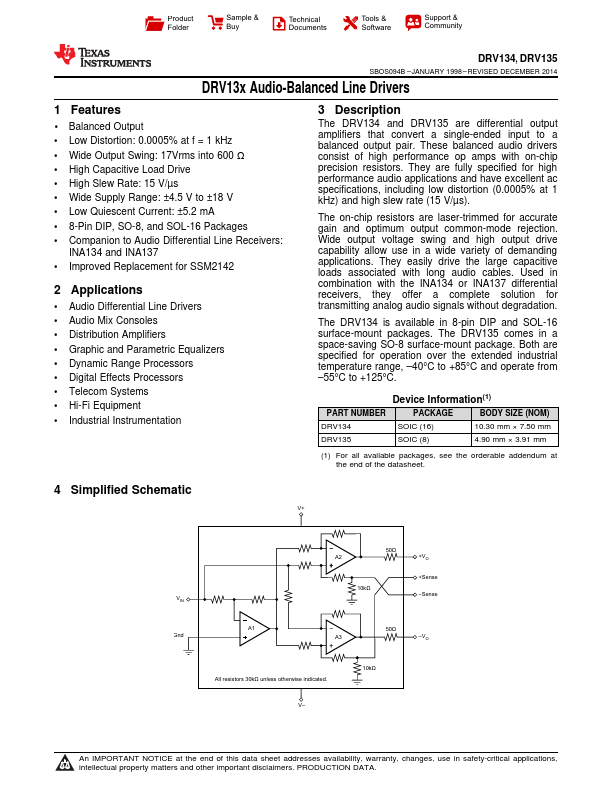 DRV135 Texas Instruments