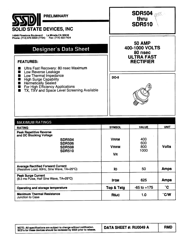 SDR504 SSDI