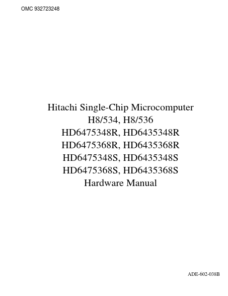 HD6475368S Hitachi Semiconductor