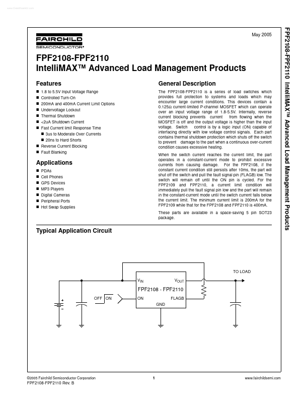 FPF2109 Fairchild Semiconductor