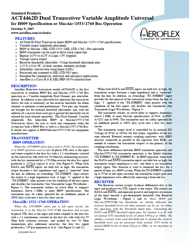 ACT4462D Aeroflex Circuit Technology