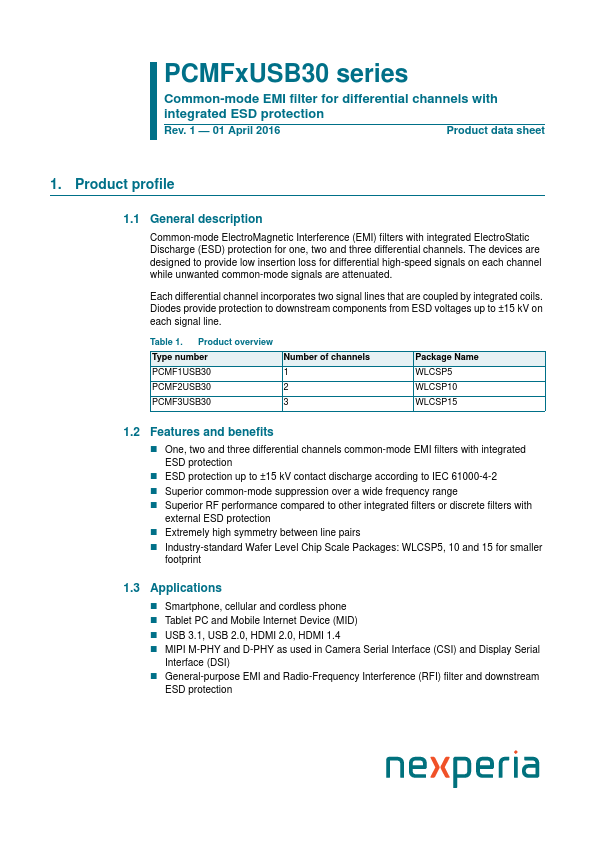PCMF3USB30 nexperia