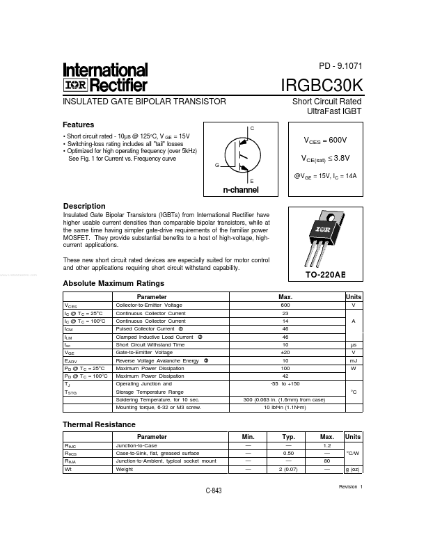 IRGBC30K International Rectifier