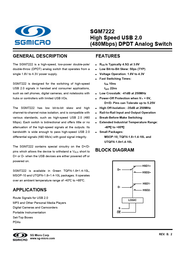 SGM7222 SG Micro Limited