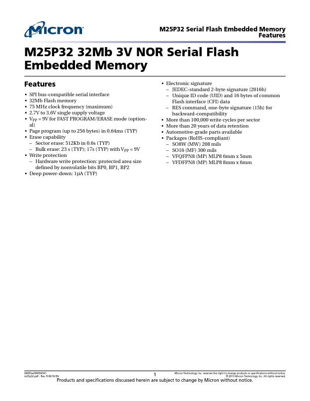 M25P32 Micron