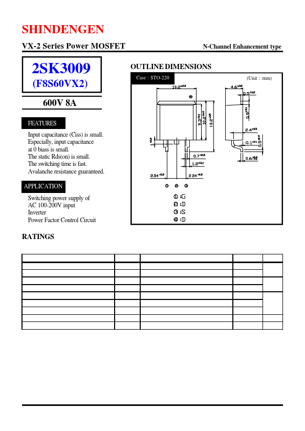 2SK3009 Shindengen Electric Mfg.Co.Ltd