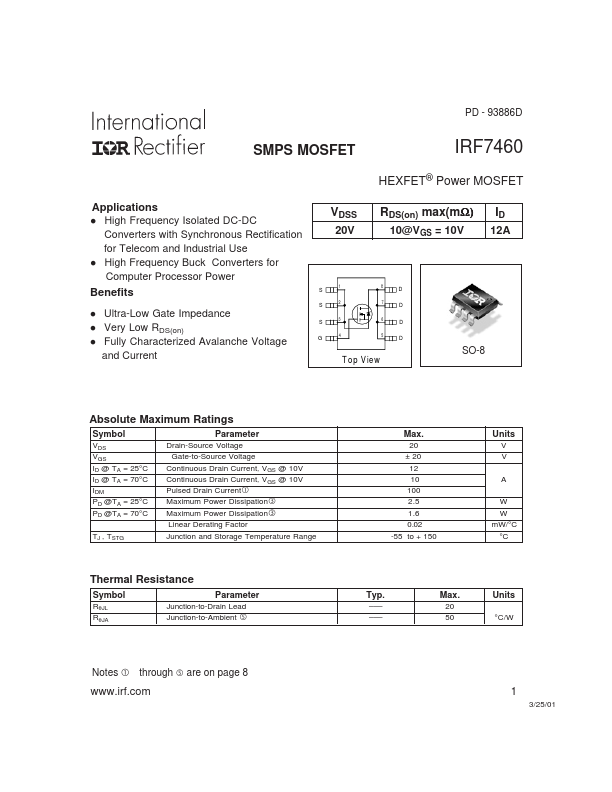 IRF7460 International Rectifier