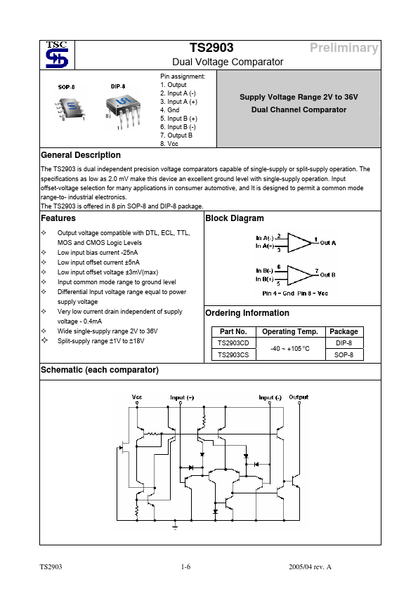 TS2903 Taiwan Semiconductor Company