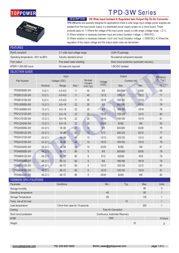 <?=TPD120505D-3W?> डेटा पत्रक पीडीएफ