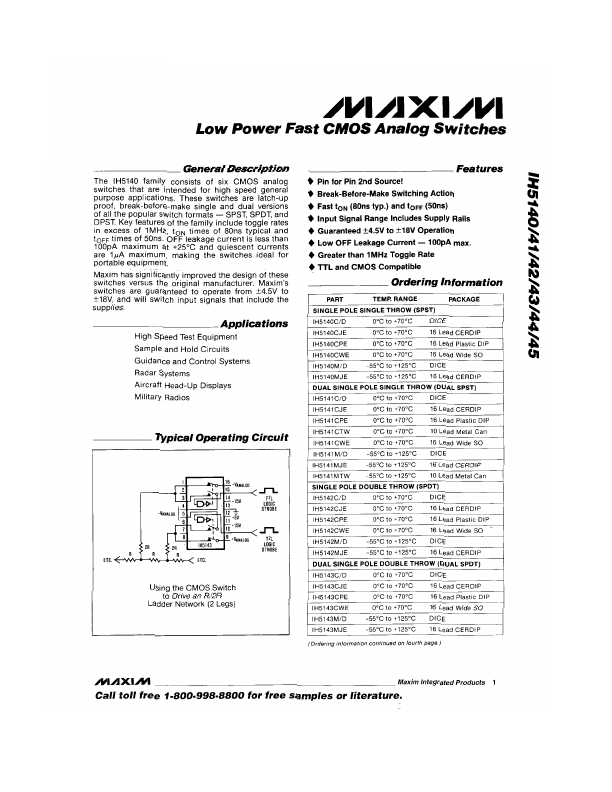 IH5143 Maxim Integrated