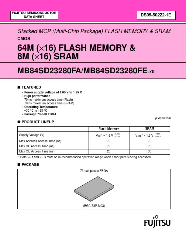 MB84SD23280EFE-70