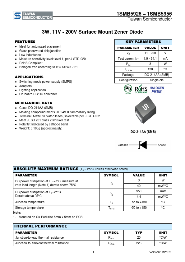 1SMB5939 Taiwan Semiconductor