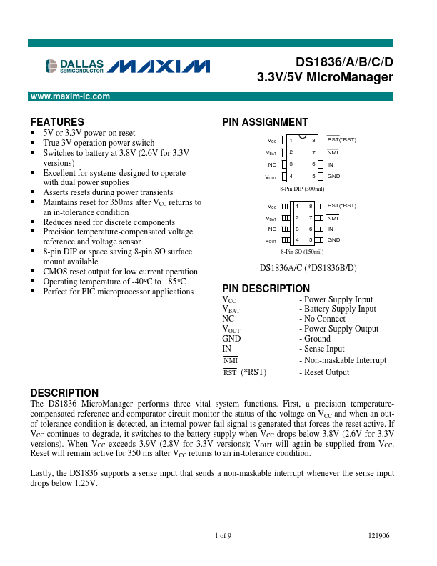 DS1836A Maxim Integrated