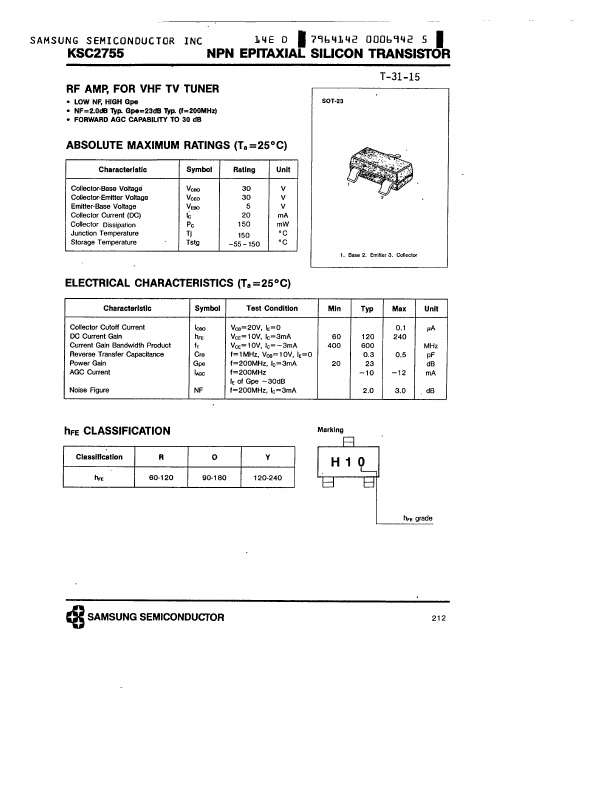 KSC2755 Samsung semiconductor