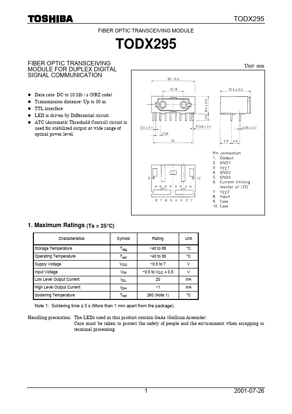 TODX295 Toshiba