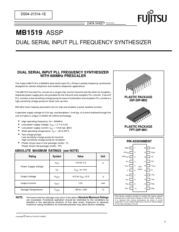 <?=MB1519?> डेटा पत्रक पीडीएफ