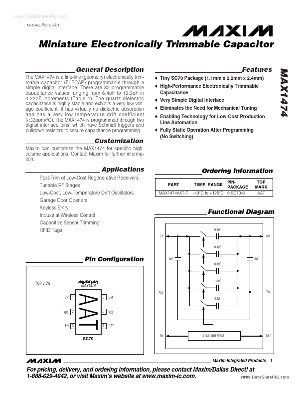 <?=MAX1474?> डेटा पत्रक पीडीएफ