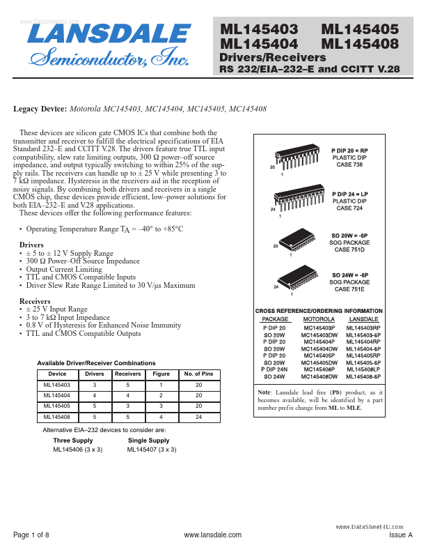 ML145404 LANSDALE Semiconductor