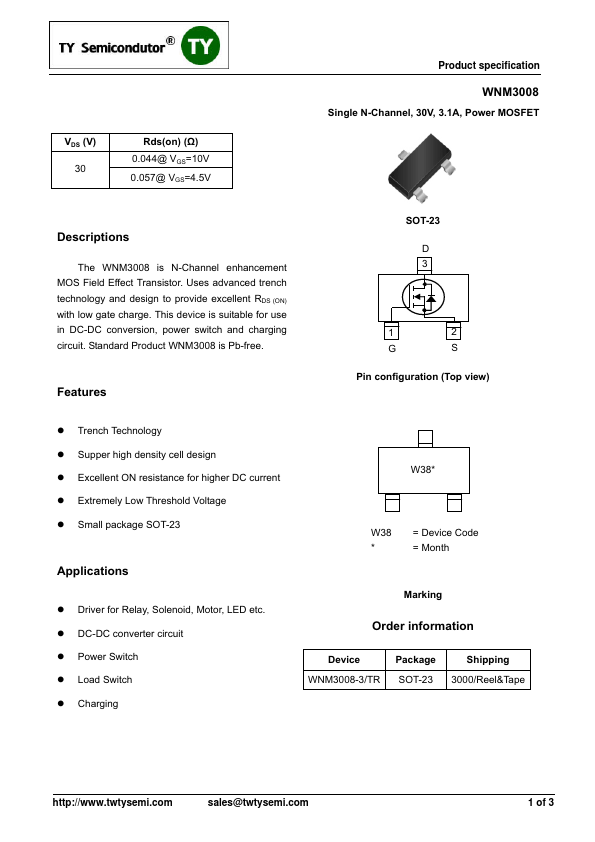 WNM3008 TY Semiconductor