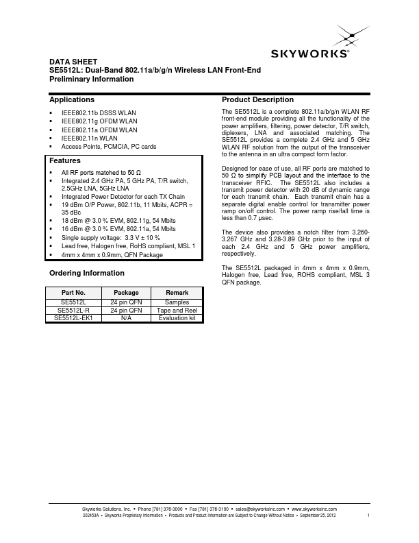 SE5512L Skyworks Solutions