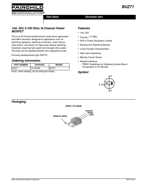 BUZ71 Fairchild Semiconductor