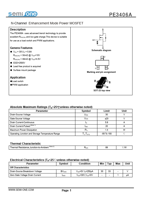 <?=PE3406A?> डेटा पत्रक पीडीएफ