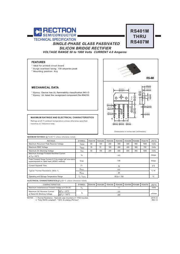 RS405M Rectron Semiconductor