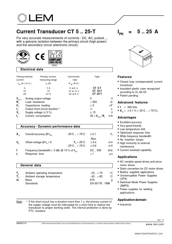 <?=CT25-T?> डेटा पत्रक पीडीएफ