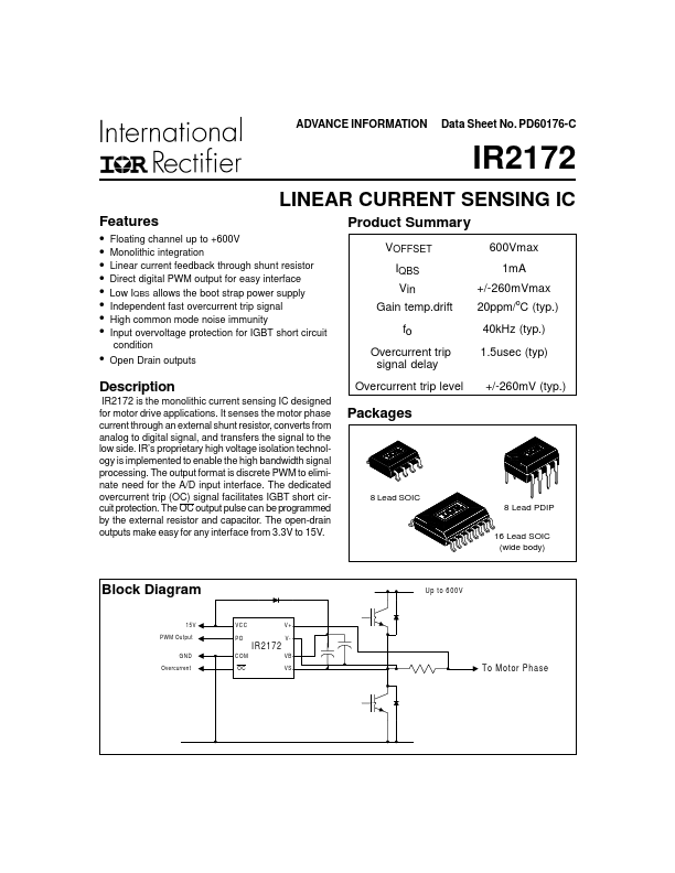 <?=IR2172?> डेटा पत्रक पीडीएफ